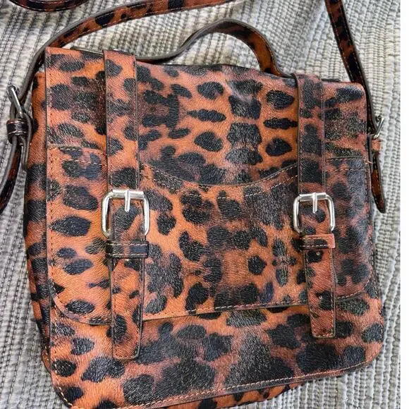 Animal Print Purse Womens Crossbody Top Handle Bag Adjustable Medium Easy Care - Picture 9 of 10